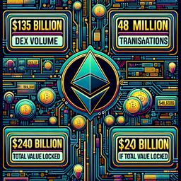 Рекорды Ethereum: $135 млрд. объёма DEX, 48 млн. транзакций, $240 млрд. TVL - в чем причина?